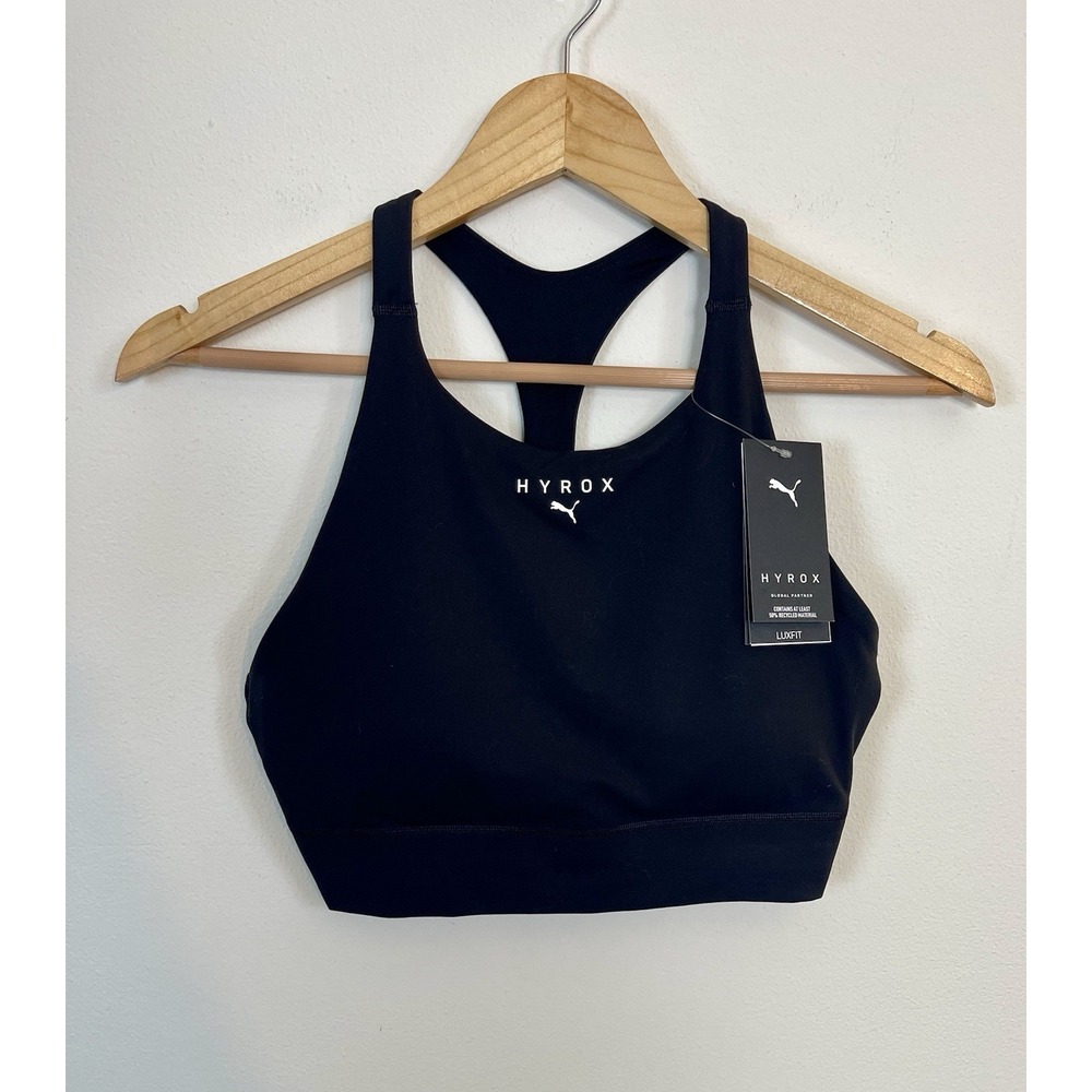 NWT! PUMA x HYROX Shapeluxe High Neck Sports Bra Removable Cups Black M - Picture 5 of 14